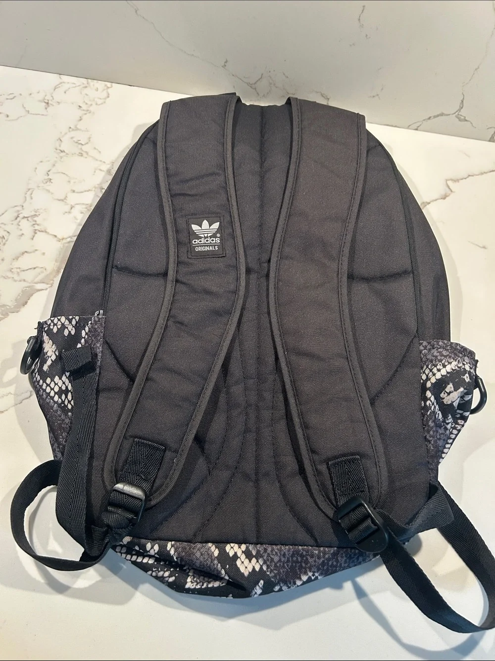 adidas Black Backpack with Snake-Print Front Large